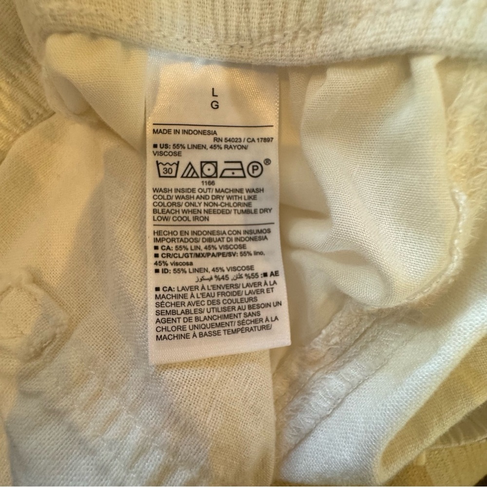 Old Navy White Linen-Blend Shorts – Size Large - Picture 10 of 12